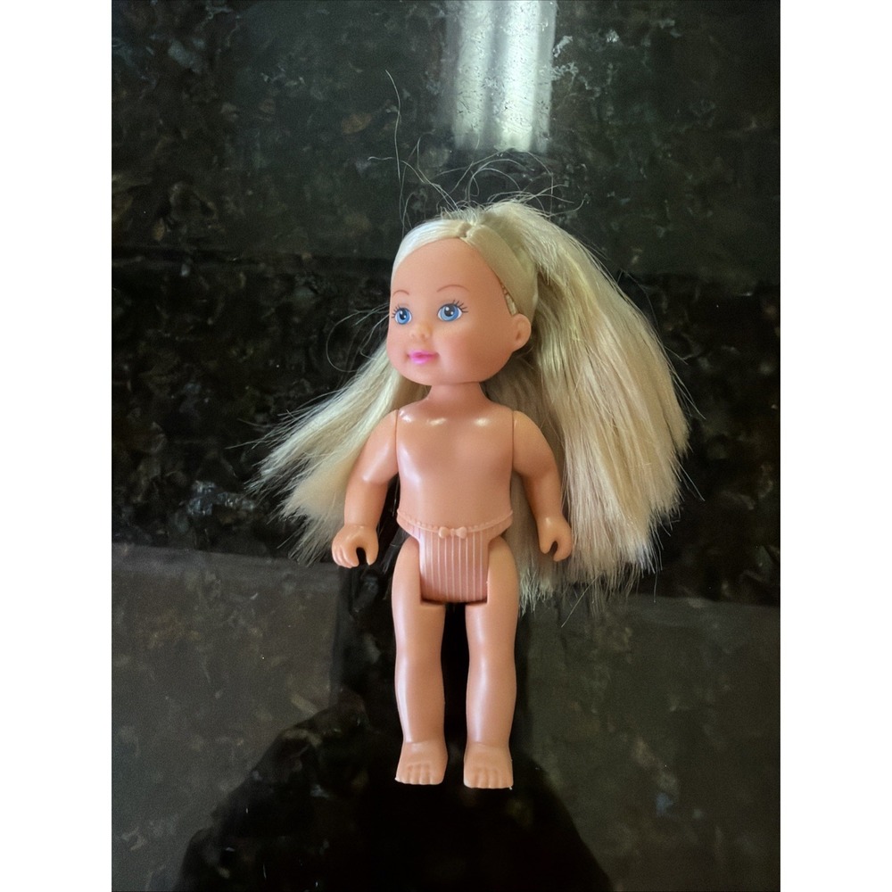 Vintage Simba Toys‎ Baby Doll 5" Blonde Hair Blue Eyes Doll Only Toy